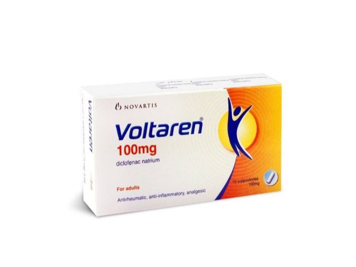 صورة منتج لبوس فولتارين 100مجم ديكلوفيناك الصوديوم مسكن للألم ومضاد للروماتيزم والألتهابات  للبالغين 10لبوسات