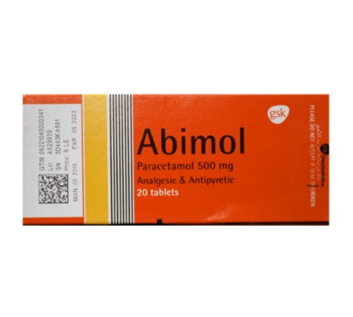 صورة منتج أقراص أبيمول مسكن للألام وخافض للحراره يحتوي علي 500مجم باراسيتامول