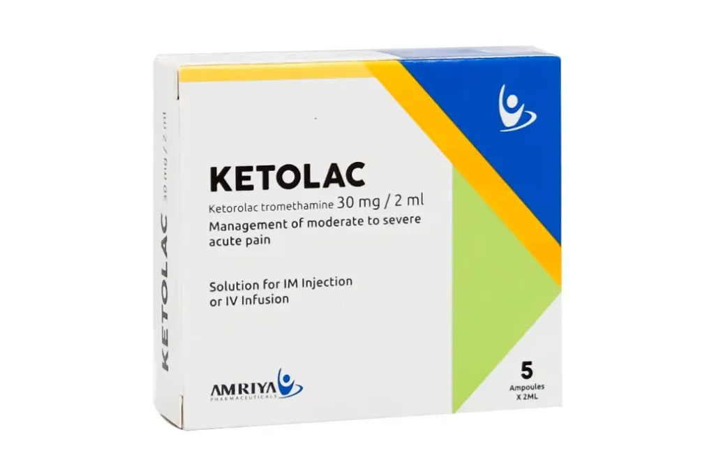 صورة منتج أمبولات كيتولاك مسكن للألام ومضاد للألتهاب غير ستيرويدي تحتوي علي 30مجم / 2مل كيتورولاك تروميثامين للحقن العضلي أو التنقيط الوريدي( 5 أمبولات )