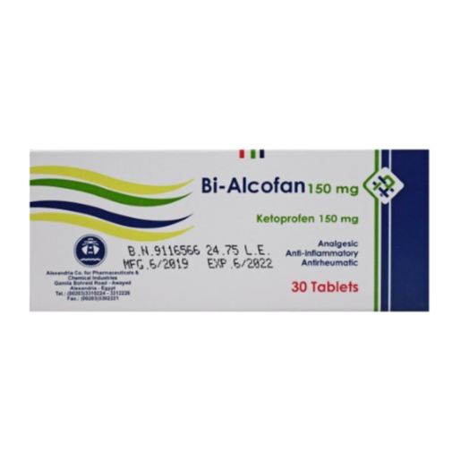 صورة منتج أقراص باي ــ ألكوفان مسكن للألام ومضاد للألتهاب غير ستيرويدي وخافض للحراره تحتوي على 150مجم كيتوبروفين ( 30قرص )