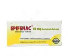 صورة منتج أقراص إبيفيناك ممتد المفعول 75مجم ديكلوفيناك الصوديوم مسكن للألام ومضاد للألتهابات | 10 أقراص