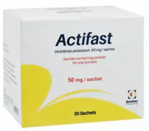 صورة منتج أكياس أكتيفاست 50مجم ديكلوفيناك البوتاسيوم مسكن للألام وخافض للحراره ومضاد للإلتهابات غير ستيرويدي   |  30 أكياس